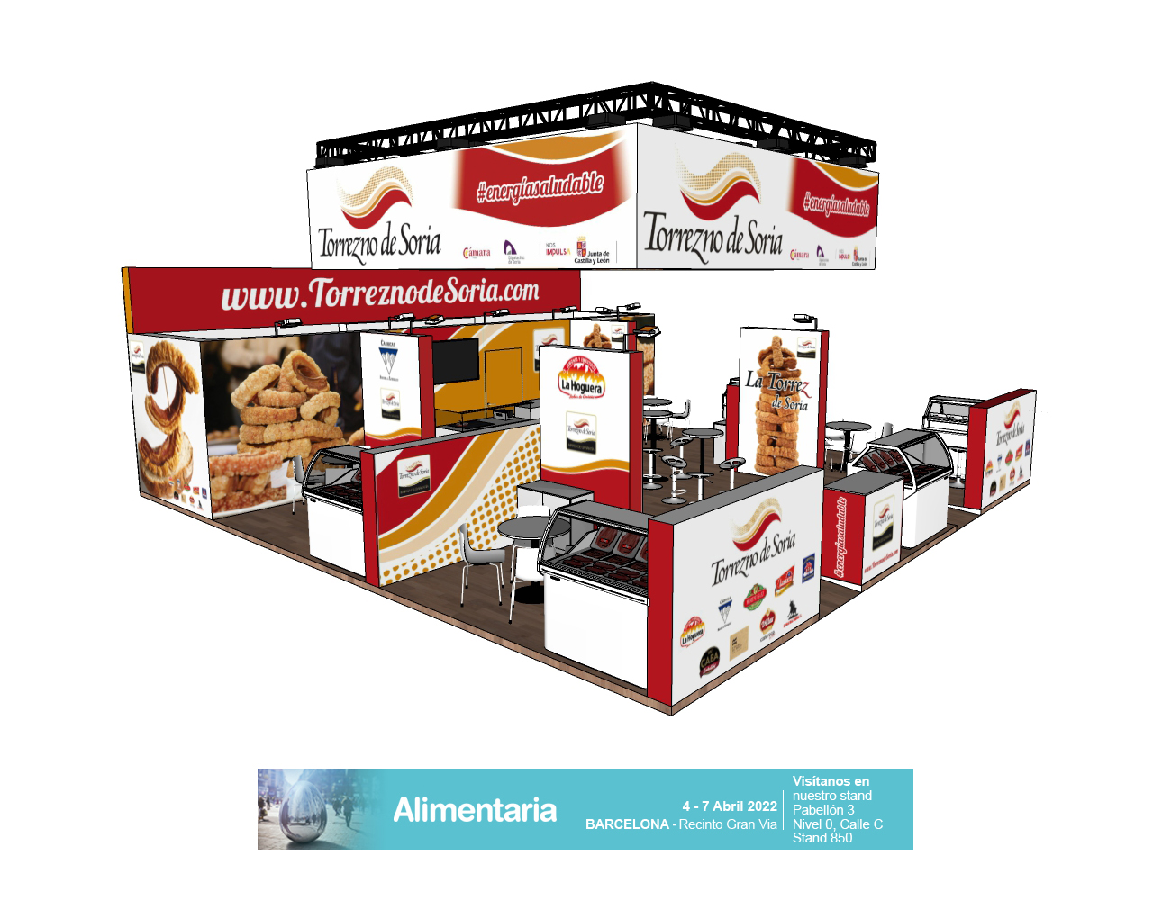 Torrezno de Soria llega a Alimentaria con un stand vanguardista, demostraciones de cocina y gran presencia de las empresas de la Marca de Garantía